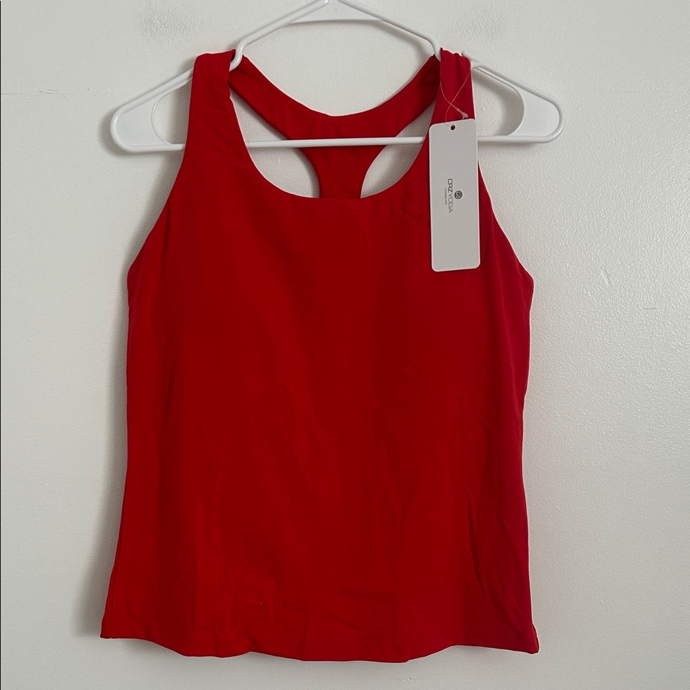 CRZ YOGA Bright Red Tank Top